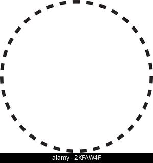 Circle shape dashed icon vector geometry symbol for creative graphic ...