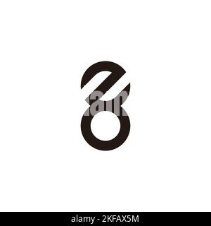 Letter Z number 8 geometric symbol simple logo vector Stock Vector