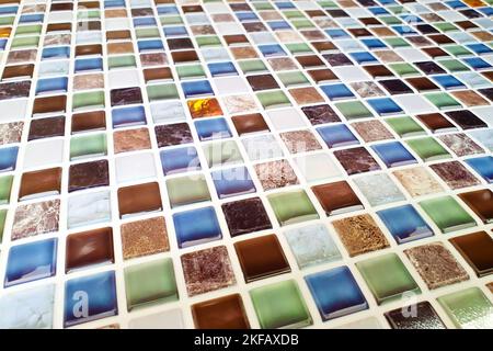 multicolored small tiles, swatch colorful small tiles. Stock Photo
