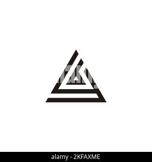 Letter b and y triangle geometric symbol simple logo vector Stock Vector