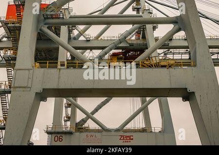 MONTEVIDEO, URUGUAY, OCTOBER - 2021 - Container loading zone at ...