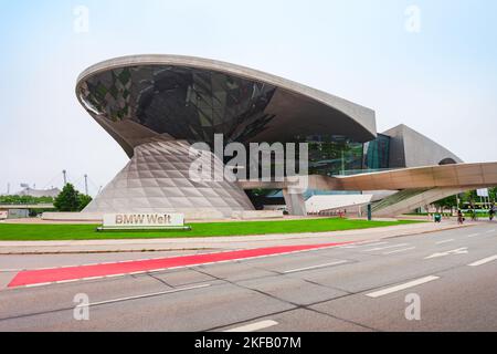 Munich, Germany - July 08, 2021: BMW Welt is a combined exhibition, showroom, adventure museum, and event venue located in Munich city, Germany Stock Photo