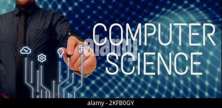 Conceptual caption Computer Science. Business approach study of both ...