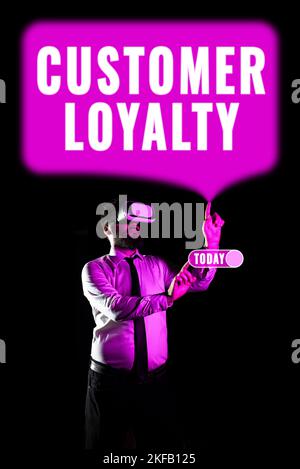 Text caption presenting Customer Loyalty. Business concept buyers adhere to positive experience and satisfaction Stock Photo