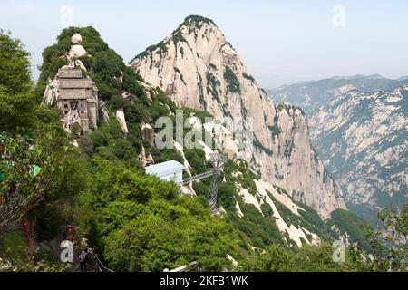 Views and landscape seen from the hiking trail path over the Northern Peak of Huashan Mountain / Mount Hua / Mt Hua near Huayin, Weinan, China. PRC. 714299. (125) Stock Photo