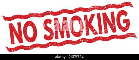 NO SMOKING text written on red lines stamp sign. Stock Photo