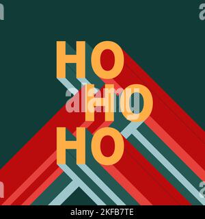 Bauhaus christmas picture. Abstract text on green background. Stock Vector
