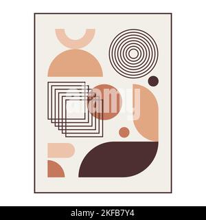 Bauhaus geometric poster with abstract shapes. Stock Vector