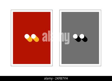 Bauhaus poster. Two abstract vertical posters with cylinders. Stock Vector