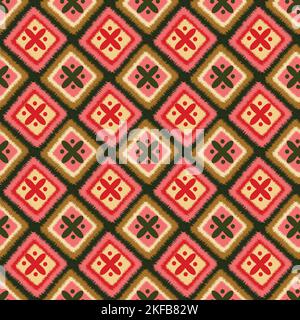 Ikat Vector Modern Seamless Pattern Artwork Stock Vector