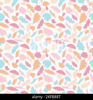 Holiday Mushroom Soft Palette Vector Seamless Pattern Artwork Stock Vector