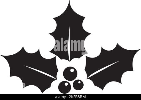 Mistletoe leaves and holly on a white background Stock Vector