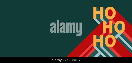Bauhaus christmas web banner. Abstract text on green background with empty space. Stock Vector