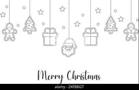 Christmas ornaments hanging on a white background Stock Vector