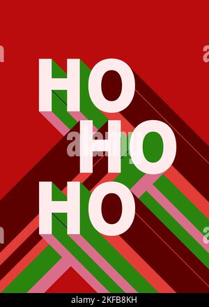Bauhaus christmas poster. Abstract text on red background. Stock Vector