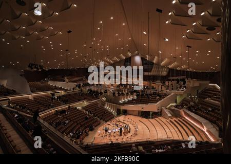 Berlin, Germany - Sept 2022: Main hall of Berliner Philharmonie is a concert hall in Berlin, Germany. Home to the Berlin Philharmonic Orchestra Stock Photo