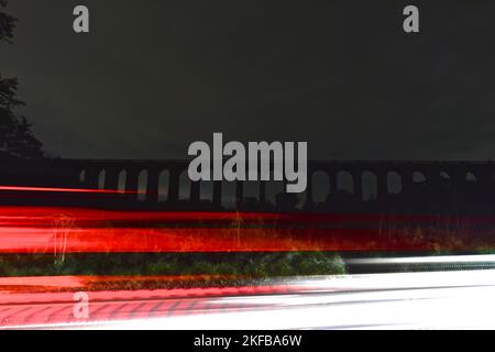 Ouse Valley Viaduct at night Stock Photo