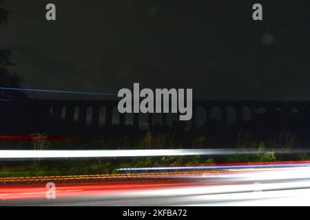 Ouse Valley Viaduct at night Stock Photo