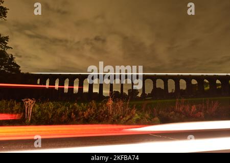 Ouse Valley Viaduct at night Stock Photo