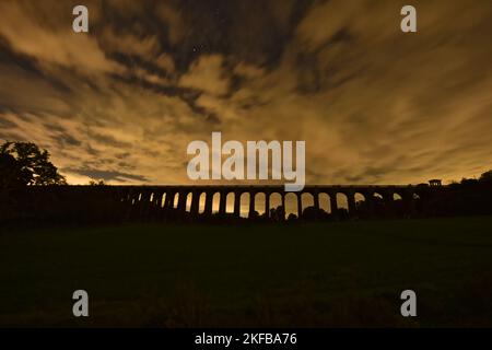 Ouse Valley Viaduct at night Stock Photo