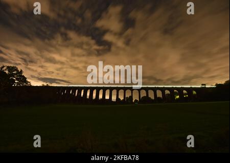 Ouse Valley Viaduct at night Stock Photo