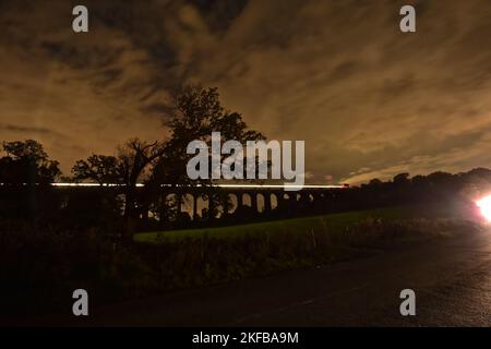 Ouse Valley Viaduct at night Stock Photo