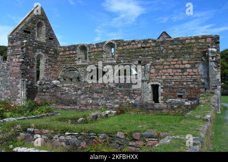 Iona Nunnery, Iona, Hebrides, Inner Hebrides, Inner Isles, Scotland, United Kingdom, Great Britain Stock Photo