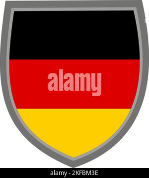 Shield with the colors of the flag of Germany, cut out Stock Vector