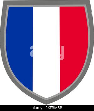 Shield with the colors of the France  flag Stock Vector