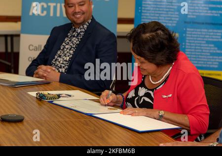 HAGÅTÑA, Guam (Sept. 2, 2022) - Guam Governor Lourdes “Lou” Leon Guerrero hosted a proclamation signing at the Ricardo J. Bordallo Governor’s Complex, declaring September as National Safety Awareness Month. Stock Photo