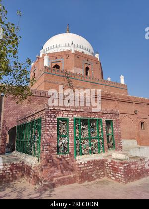 The Shrine of Bahauddin Zakariya is a 13th-century shrine located in the city of Multan, in Pakistan's Punjab province Stock Photo