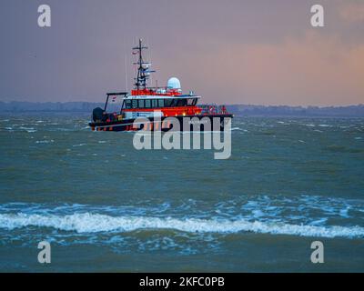 Patriot Research/Survey Vessel in Harwich Haven surveying the Port of Felixstowe during dredging. Braveheart Marine, registered in NL, built 2017. Stock Photo
