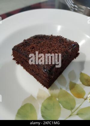 chocolate brawny , homemade chocolate cake Stock Photo