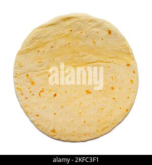 Flour Wheat Tortilla Cut Out on White. Stock Photo