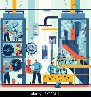A digital art of people work in a factory Stock Vector Image & Art - Alamy