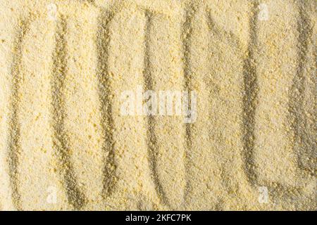 Yellow garri, top view of nigerian garri, fried cassava, garri for eba, nigerian food Stock Photo