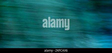 Horizontal abstract dark banner in blue turquoise tones with waves, ripples and gradient. Backdrop Stock Photo