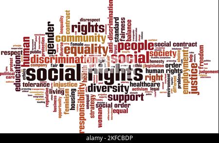 Social rights word cloud concept. Collage made of words about social rights. Vector illustration Stock Vector