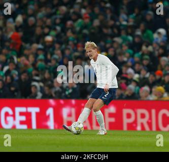 17th November 2022; Aviva Stadium, Dublin, Ireland: International Football Friendly Republic of Ireland versus Norway; Morten Thorsby of Norway with the ball Stock Photo