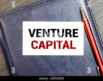 VC venture capital abbraviation symbol. Concept words VC venture capital on white note. Stock Photo