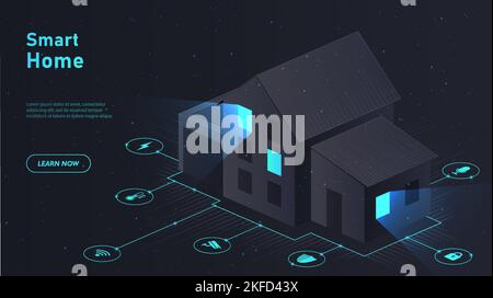 Smart home dark Stock Vector