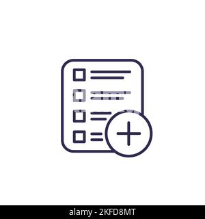 add new task or project line icon Stock Vector