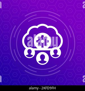 process user data in cloud vector icon Stock Vector