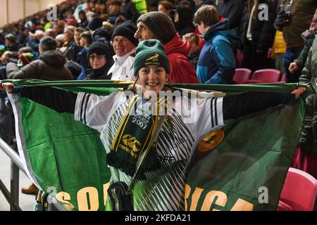 Bristol, UK. 17th Nov, 2022. Young South African Supporter, during the Friendly match Bristol Bears vs South Africa Select XV at Ashton Gate, Bristol, United Kingdom, 17th November 2022 (Photo by Mike Jones/News Images) in Bristol, United Kingdom on 11/17/2022. (Photo by Mike Jones/News Images/Sipa USA) Credit: Sipa USA/Alamy Live News Stock Photo