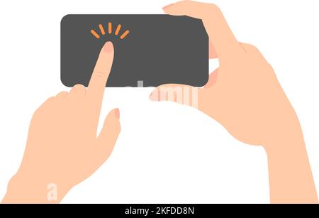 Vector illustration of tapping a smartphone Stock Vector