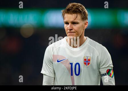 Dublin, Ireland. 17th Nov, 2022. Martin Odegaard of Norway during the International Friendly match between Republic of Ireland and Norway at Aviva Stadium in Dublin, Ireland on November 17, 2022 (Photo by Andrew SURMA/ Credit: Sipa USA/Alamy Live News Stock Photo