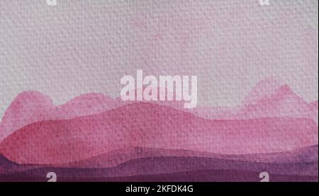 abstract purple and pink water color hand painted background, with copy space  Stock Photo