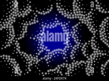 Christmas snowflake background with texture of snow clouds in the sky. Retro styled snowflakes pattern for winter holidays celebration Stock Vector