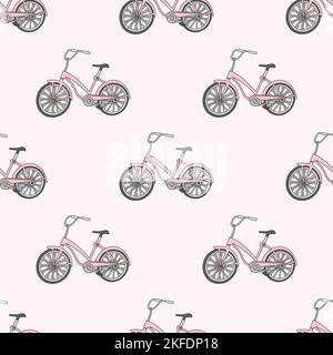 BICYCLE Transport Travel Seamless Pattern Vector Illustration For Print Stock Vector