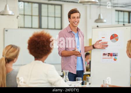 Delivering a knockout presentation. a team of young professionals in a business presentation. Stock Photo
